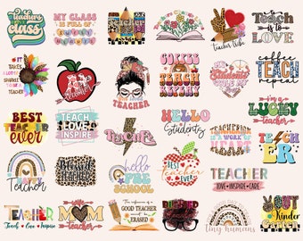 100+ Teacher Png Bundle, Teacher sublimation Files, Teaching Shirt, Teacher Life Png, School Png, Teacher Appreciation Png,Teacher Quote Png