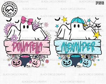 Personalisierte Süßes oder Saures Png, benutzerdefinierte Mädchenname Png, benutzerdefinierte Jungenname Png, gruselige Saison Png, trendige Halloween Png, benutzerdefinierte Kindergeist Png