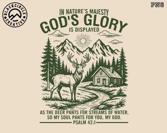 Nella maestosità della natura si manifesta la gloria di Dio, cervo cristiano, versetto biblico sulla caccia, Gesù e corna di cervo in formato PNG, cacciatore cristiano, uomo all'aria aperta