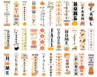 Fall Porch Sign Svg Bundle, Thanksgiving Porch Sign Svg, Fall Vibes Svg, Farmhouse Fall, Thanksful Svg, Pumpkin Season, Digital Download