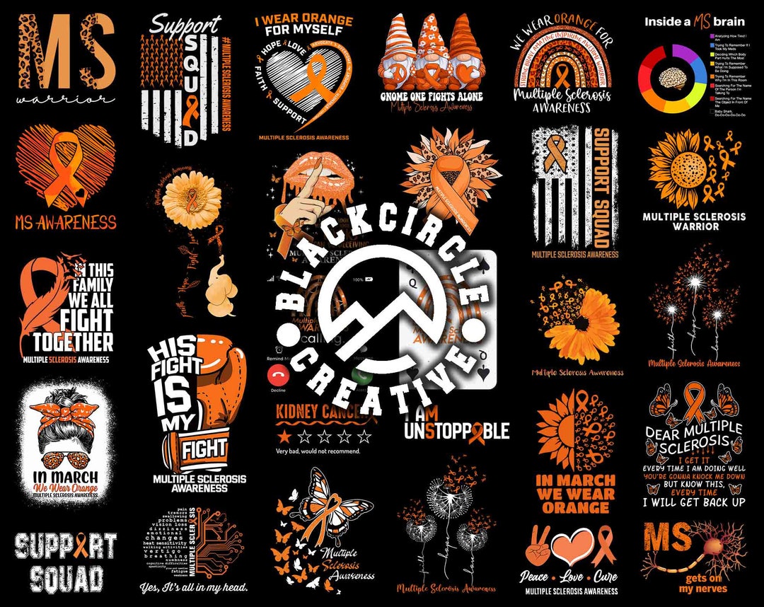 Multiple Sclerosis Awareness Png Bundle, Multiple Sclerosis Png, Orange ...