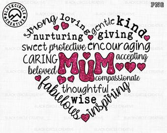 Heart Mum Word Png, Happy Mother's Day Png, Mum Life Png, Best Gifts For Mum, Trendy Mum Png, Glitter Mum, Mum Sublimation, Mum Heart Shape