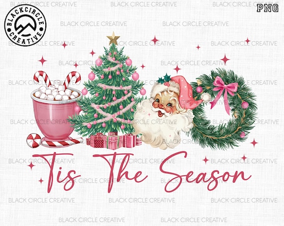 Tis The Season Png, Santa Clause, Coffee Xmas,Merry Christmas Png, Christmas Quotes, Merry And Bright Png, Retro Christmas Png,Winter Season