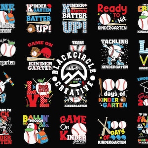 Kindergarten Baseball Svg Bundle, Back to School Svg, Teacher Baseball Svg, School Baseball Svg, Kindergarten Svg, Kids Baseball Svg