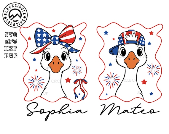 Personalized 4th Goose Boy/Girl Svg PNG, Kids 4th of July Goose png, Funny Goose 4th of July Png, Patriotic Bows Svg, America Coquette png