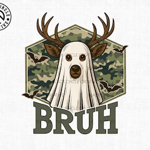 Bruh Deer Ghost Png, Hunting Deer Png, Hunter Camo Ghost Png, Hunting Halloween Png, Camo Deer Hunting Sublimation, Camo School Boy Png