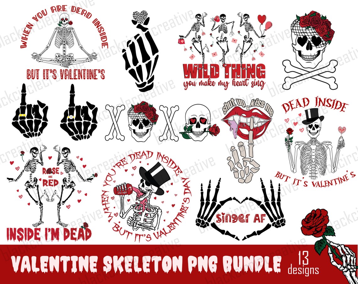 Valentine PNG Bundle Valentine Skeleton Png Funny - Etsy