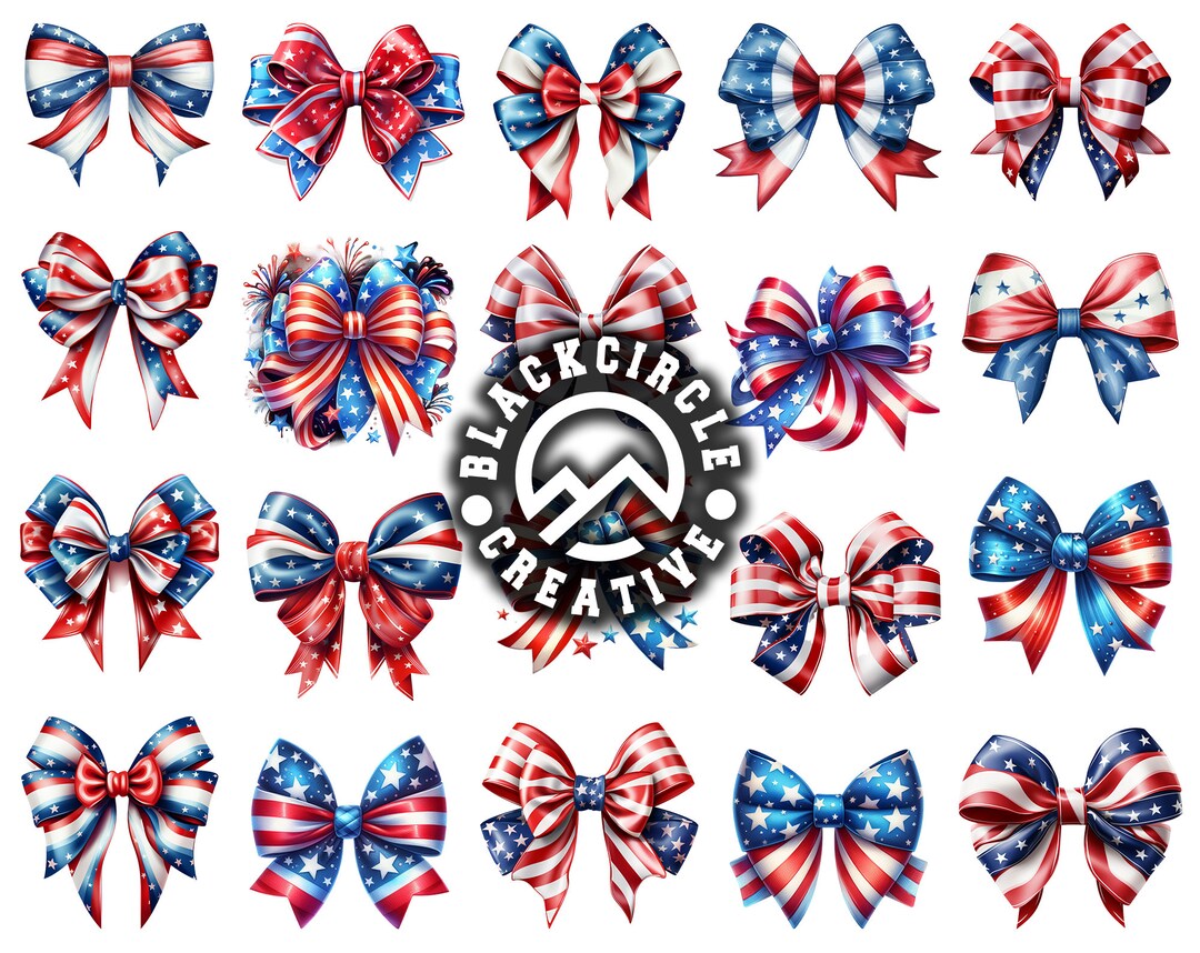 Coquette 4th of July Clipart Bundle, Coquette American Flag Png ...