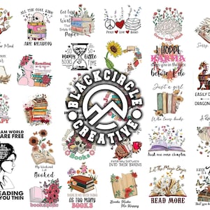 50+ Read Book Png Bundle, Book Quote Png, Reading Png, Floral Book Png, Book Lover Shirt Design,  Book Sublimation,Books Vintage,Book Flower
