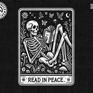 Lisez en paix Png, Livre de lecture squelette Png, Tarot d'Halloween, Livre squelette Png, Amoureux des livres, Le lecteur, Halloween Ipinasty, Halloween livresque