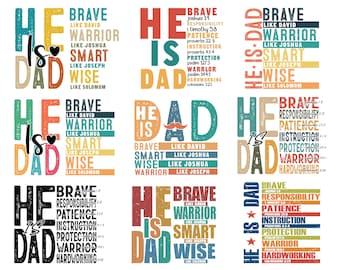 He Is Dad Svg Bundle, He Is Grandpa Svg, Father&#39;s Day Svg, Best Dad Ever Svg, Christian Dad Svg, Bible Verse Svg, Digital Download