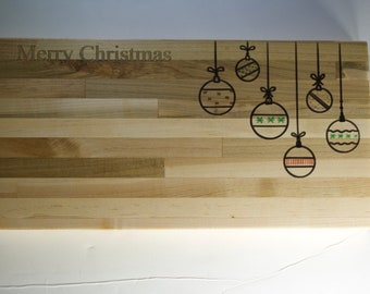 Christmas Charcuterie/Cutting Board | Butcher Block with Christmas Silhouette Epoxy Inlay | Home or Business Decor | Holiday serving tray