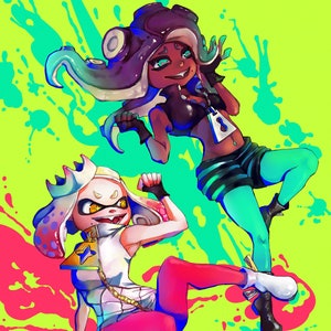 Impressão artística de Off the Hook Marina e Pearl Splatoon 2