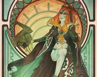 Midna Twilight Princess Art Nouveau style art print