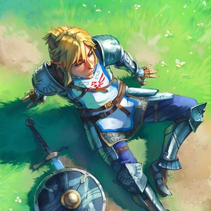 Collegamento The Legend of Zelda Age of Calamity Breath of the Wild / stampa d&#39;arte