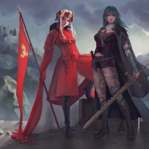 Edelgard & Byleth Fire Emblem Three Houses art print