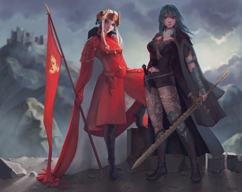 Edelgard & Byleth Fire Emblem Three Houses art print