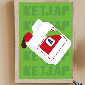 Digital Ketjap poster A4 and A6 Green