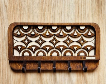 Wood Key Holder - House, Key Rack, Wall Key Holder, Key Hanger, Farm House Wall Decor, Wedding, Housewarming Keys, Necklaces & Pot Holders
