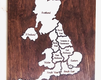 United Kingdom map I UK Wooden Puzzle I Wooden Toy Puzzle Map I Laser Cut Puzzle