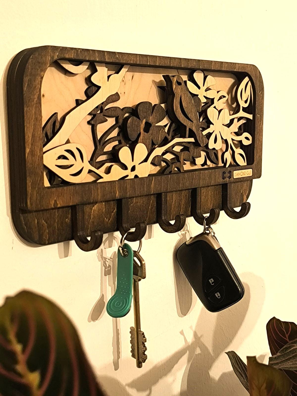 Wall Hooks With Shelf Buy Tree Branch Walnut Finish Key Holder
