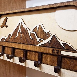 Mountains Wooden Key Holder I Home Decoration I Wall Key Chain Hanger I Key Organizer I Entryway Keychain Hanger
