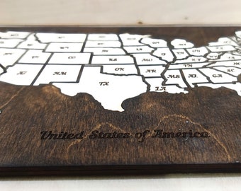 USA map I United States Wooden Puzzle I Wooden Toy Puzzle Map I Laser Cut Puzzle I US wood puzzle