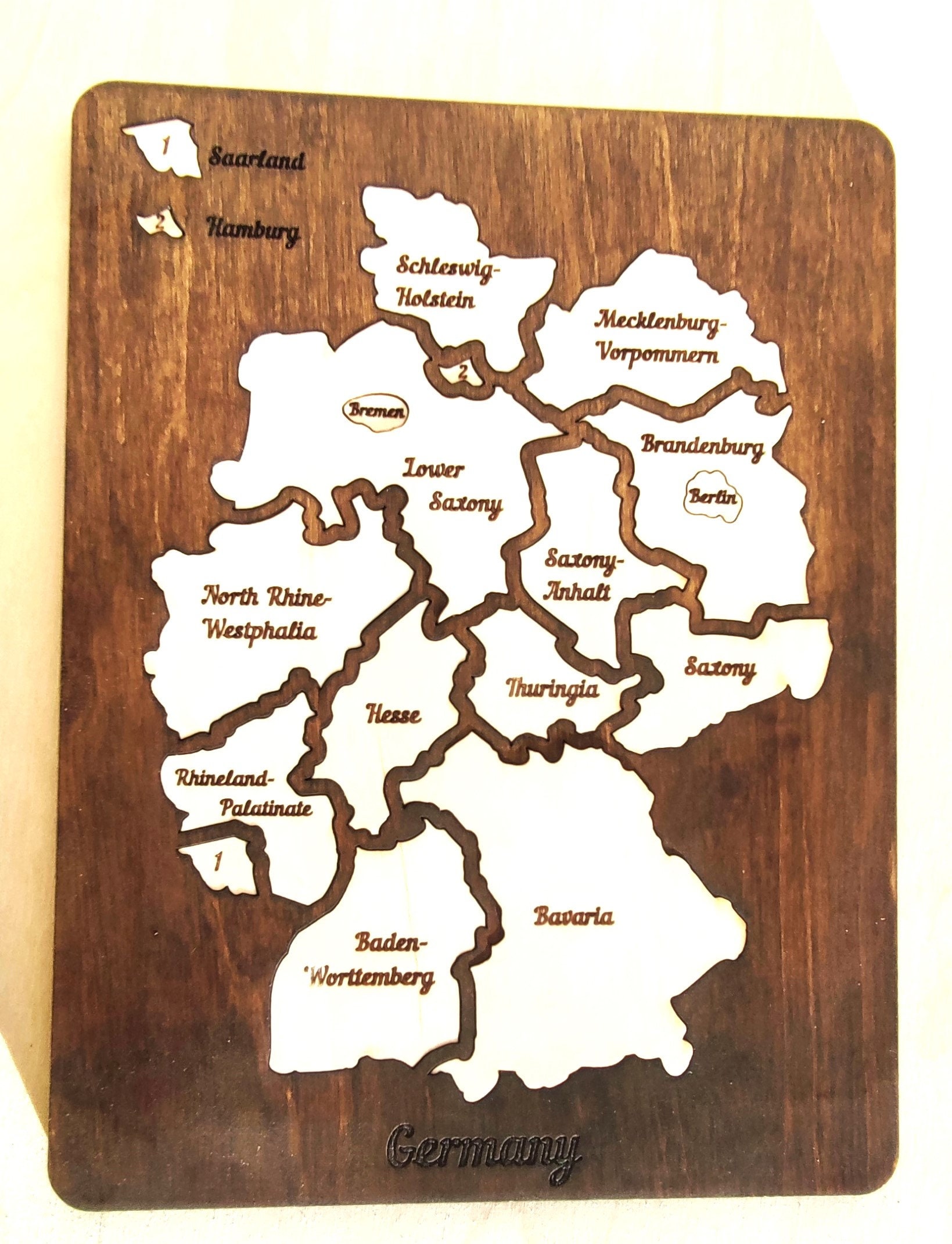 Germany Map I Karte Von Deutschland Holzpuzzle Germany Wooden 