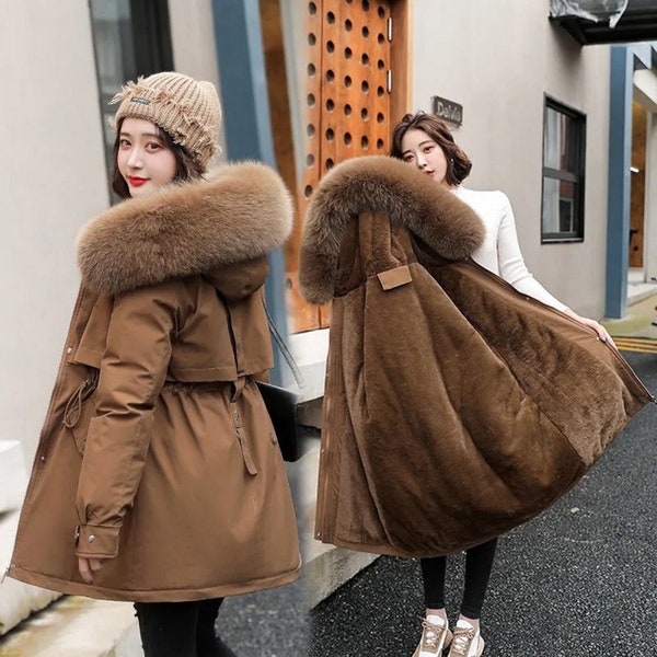 Long Coat Wool Hooded Parkas