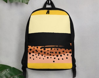 Minimalist Backpack Colorful Pattern, Cute Backpack Schoolbag