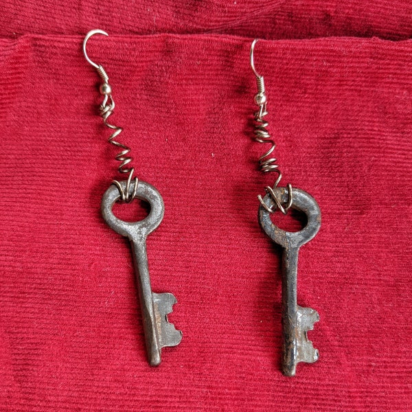 Vintage Key Earrings