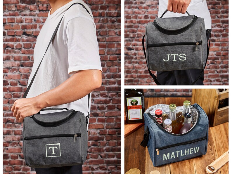 Groomsmen Cooler Bag, Personalized Cooler Bag, Groomsmen Gifts For Him, Beer Cooler Bag, Cooler For Him, Gift For Groom, Father's Day Gift image 2