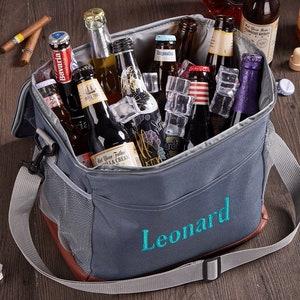 Personalized Embroidery Cooler Bag Monogram Insulated Cooler Bag Custom Beer Tote Lunch Cooler Bag Gift For Him Groomsmen Gift For Dad