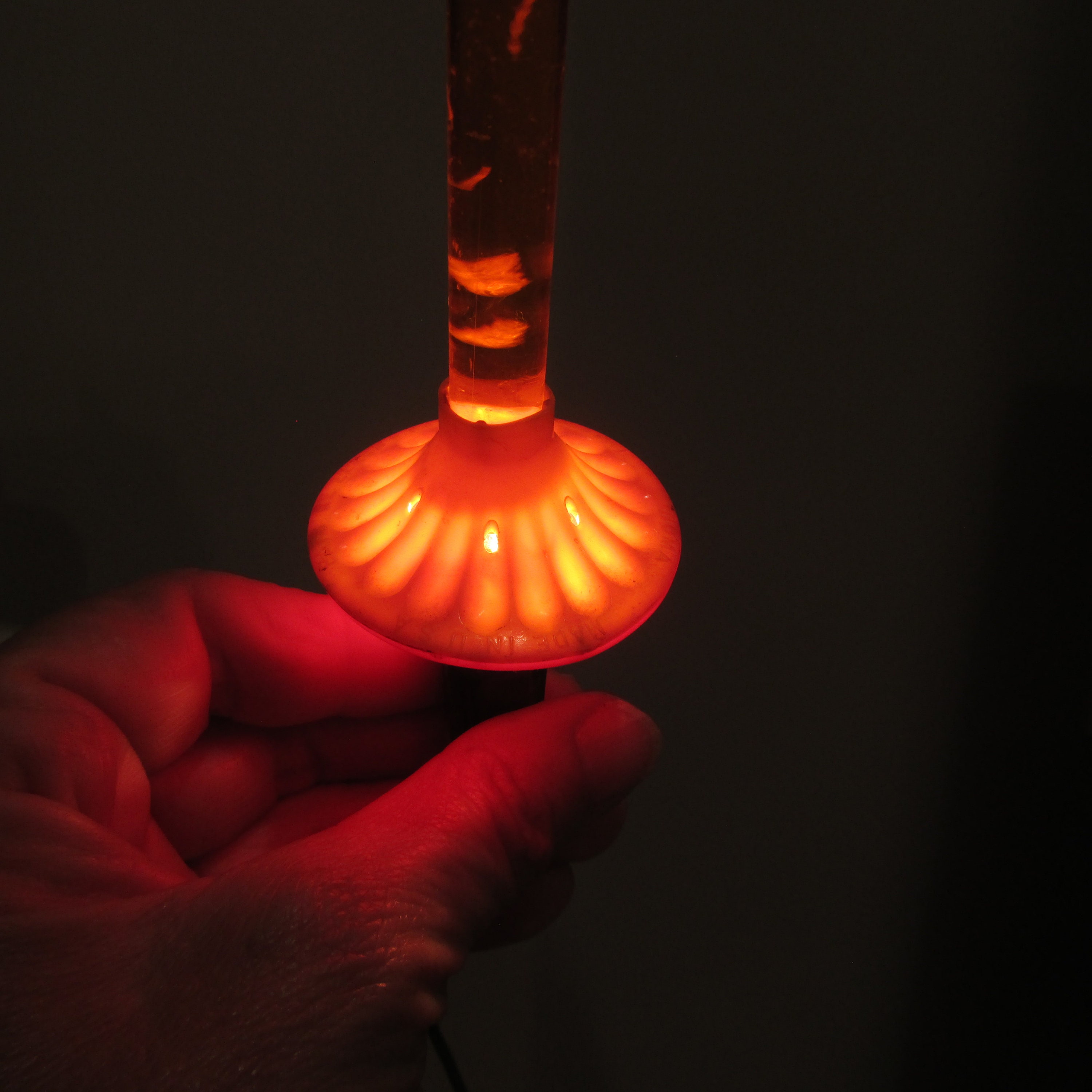 Vintage 1948 NOMA Flying Saucer Christmas Bubble Lites C6 Yellow on Red