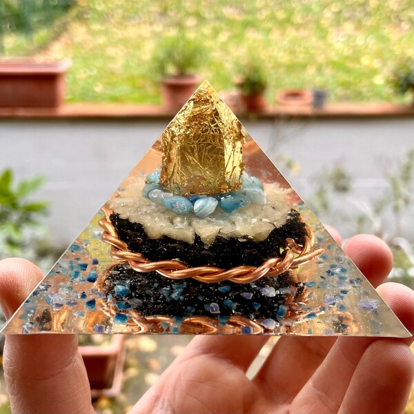 Orgone Pyramid - Orgonite for protection from electromagnetic waves, for better sleep and for deep meditation - EMF Protection