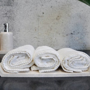 Bandeja de toalha de mármore, decoração exclusiva para banheiro, bandeja multiuso feita à mão, presente de Natal, presente de inauguração de casa, presente de novo escritório