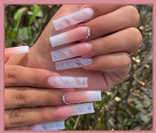 Ombre coffin nail sale designs