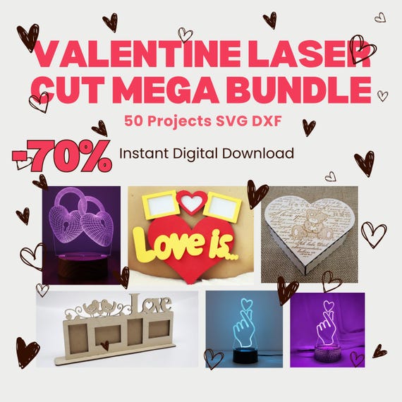 love gift Laser Cut 50 Projects – Mega Bundle SVG DXF