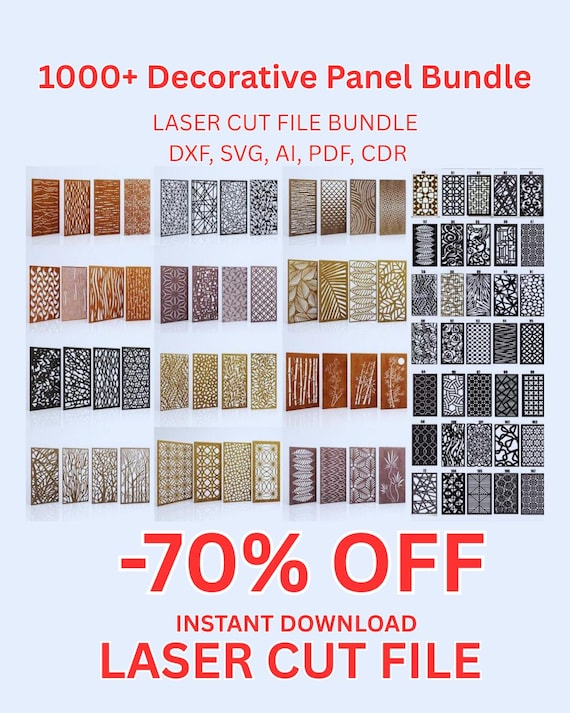 Mega Laser Cut 2000+ Designs | Glowforge / XTool Compatible | CNC SVG DXF