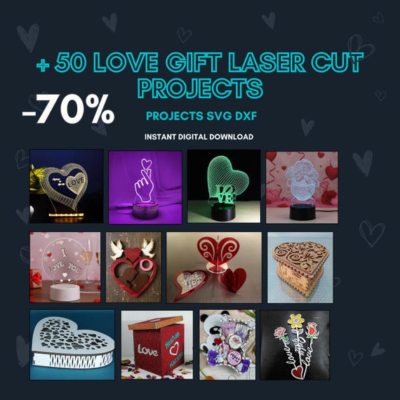 love gift Laser Cut 50 Projects – Mega Bundle SVG DXF