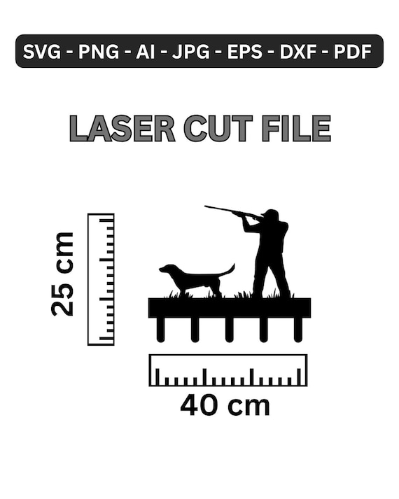 Hunter Dog Key Holder SVG | Laser Cut File, Man Cave Decor (Digital Download 2026)