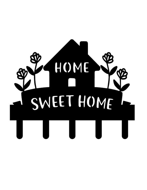 Home Key Holder SVG stylish and functional Design CNC Laser Cut Files