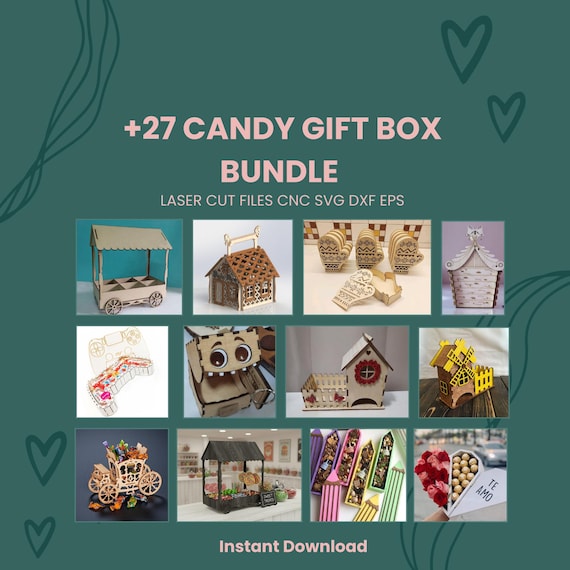 27 Candy Gift Box Bundle Laser Cut Files
