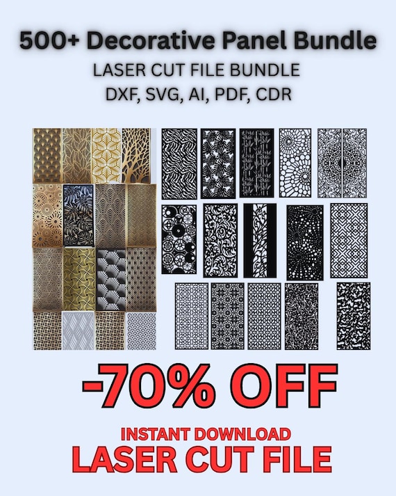 500+ Decorative Panel DXF Bundle | DXF AI | Laser Cut Patterns