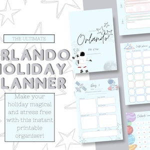 Modello di organizzatore di viaggi per download digitale di pianificatore di vacanze WDW Orlando Florida