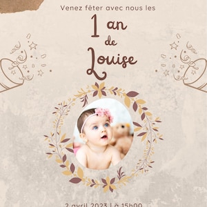 Personalized birthday invitation, customizable birthday invitation to print, child birthday invitation