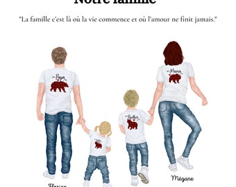 Personalized family poster, original gift