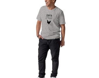 Organic cotton papa hen t-shirt – Father’s Day gift – Funny men’s t-shirt