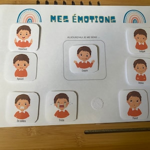 Emotions chart for children, learning to manage your emotions, Montessori, educational tool for emotions