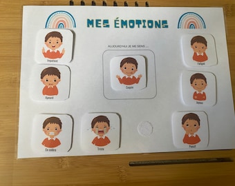 Emotions chart for children, learning to manage emotions, Montessori, educational tool for emotions